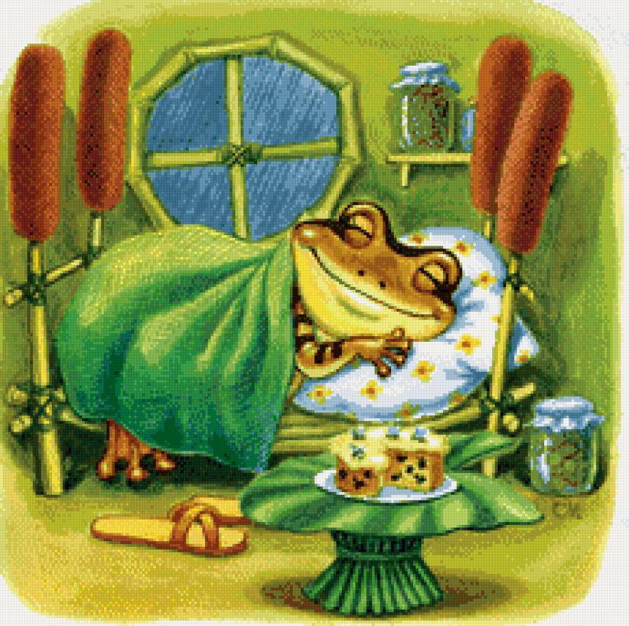 сладкий сон - лягушка, мультяшки, детям, детское, жабка, лягушки, домик, дом - предпросмотр