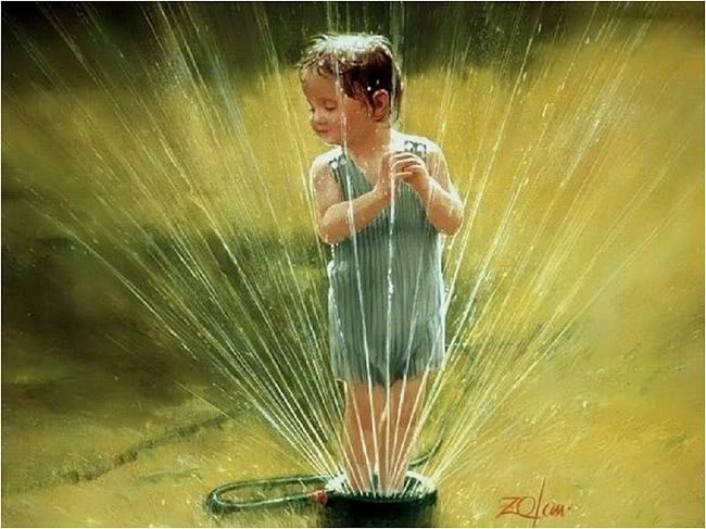 ух, хорошо! - дождик, ребенок, лето - оригинал