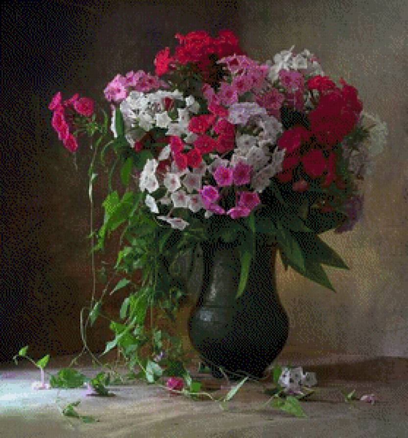 флоксы - ваза, цветы, букет - предпросмотр