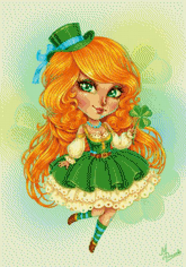 куколка - девочка, кукла, детское, клевер, детям, игрушки - предпросмотр