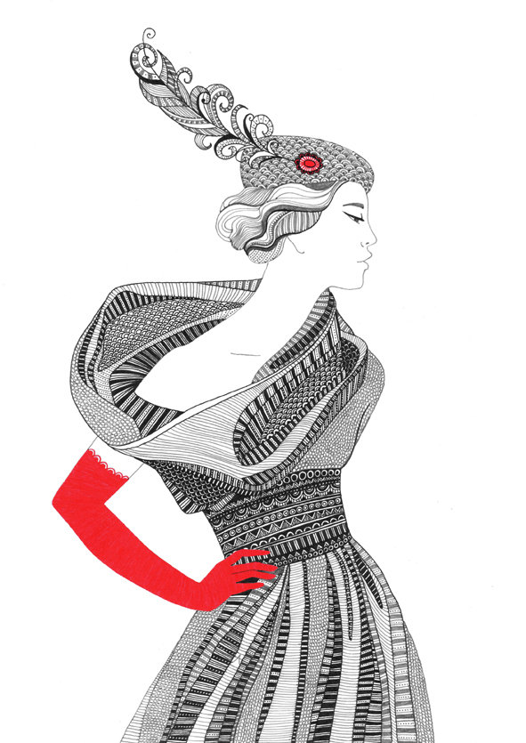 женский образ - портрет, мода, гламур, девушки, черно-белое, женщина, люди - оригинал