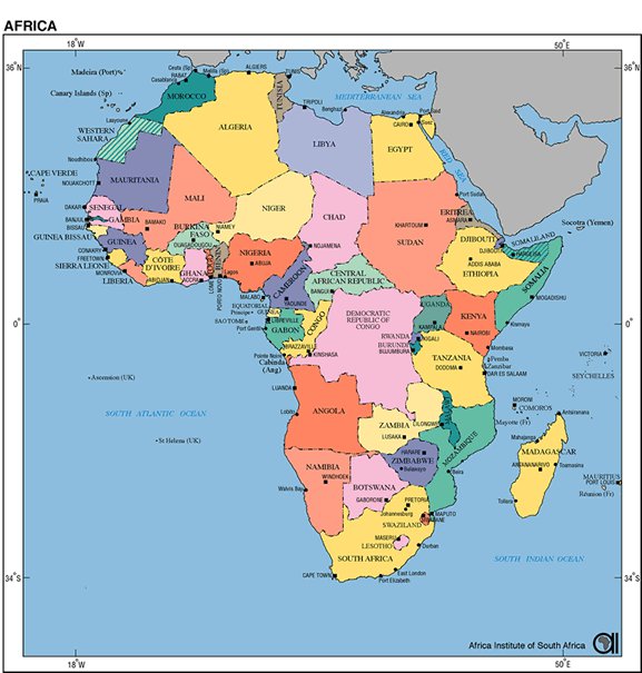 Африка 3 - карта, африка - оригинал