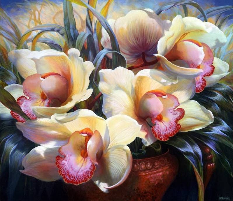 Цветочная акварель Elizabeth Horning - цветы, букет - оригинал