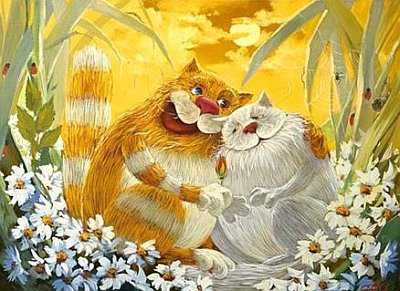 Весна - любовь, животные, кошки - оригинал