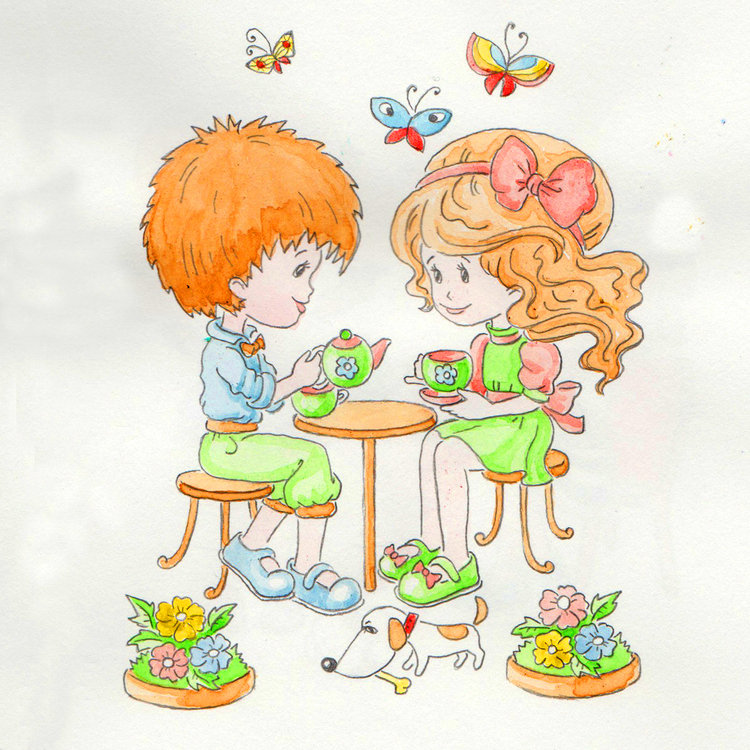 мальчик и девочка - чай, романтика, любовь, свидание, чаепитие - оригинал