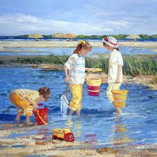 Схема вышивки «Дети у моря 13»