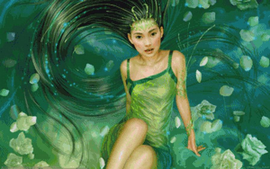 речная нимфа - фэнтези, девушка - предпросмотр