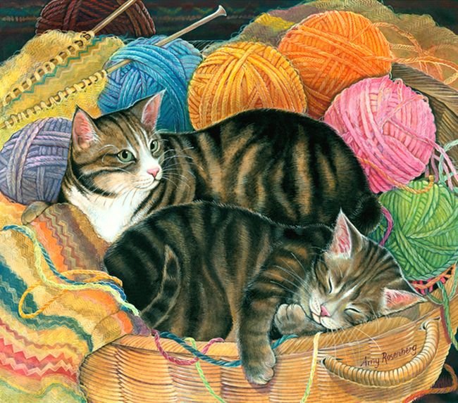 нашли теплое местечко - коты, котики - оригинал