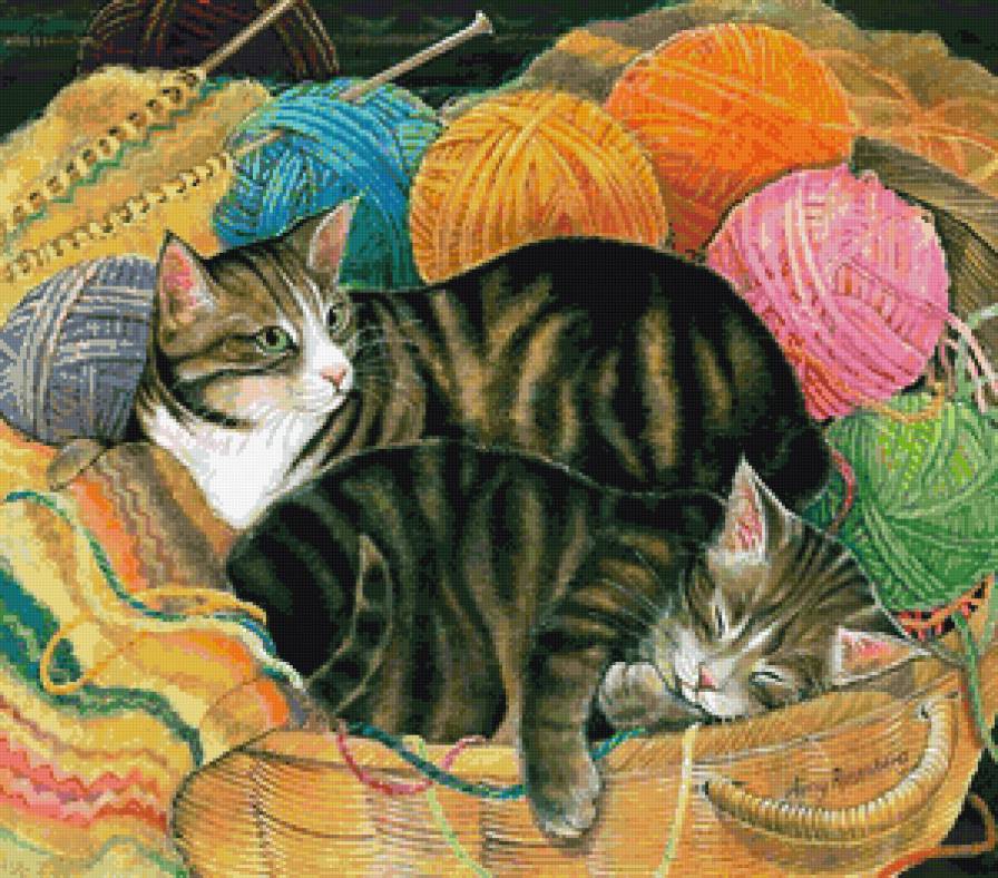 нашли теплое местечко - коты, котики - предпросмотр