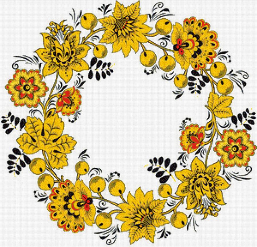 Хохлома - орнамент, часы - предпросмотр