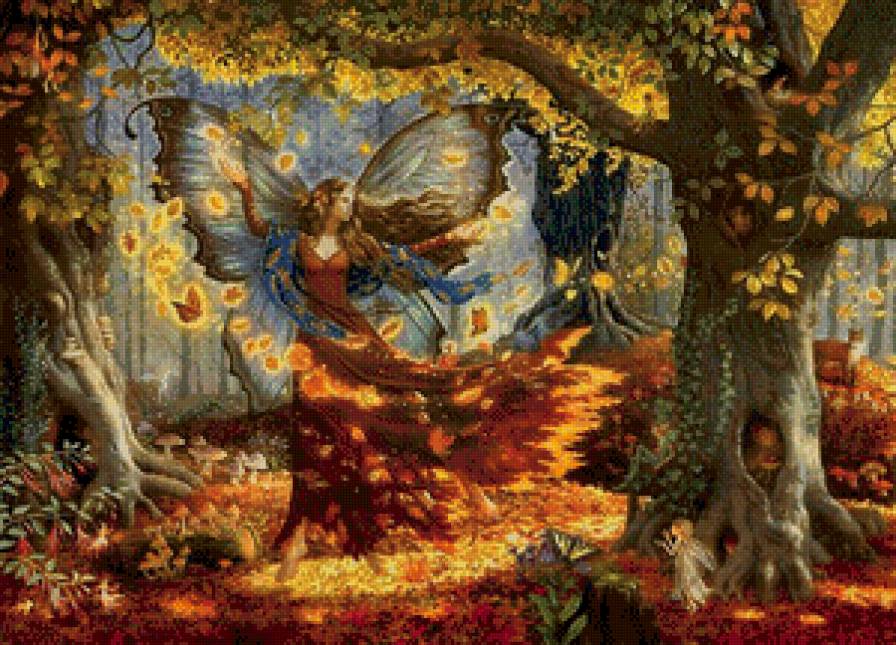 картины Линн Люпетти - лес, девушка, сказка - предпросмотр