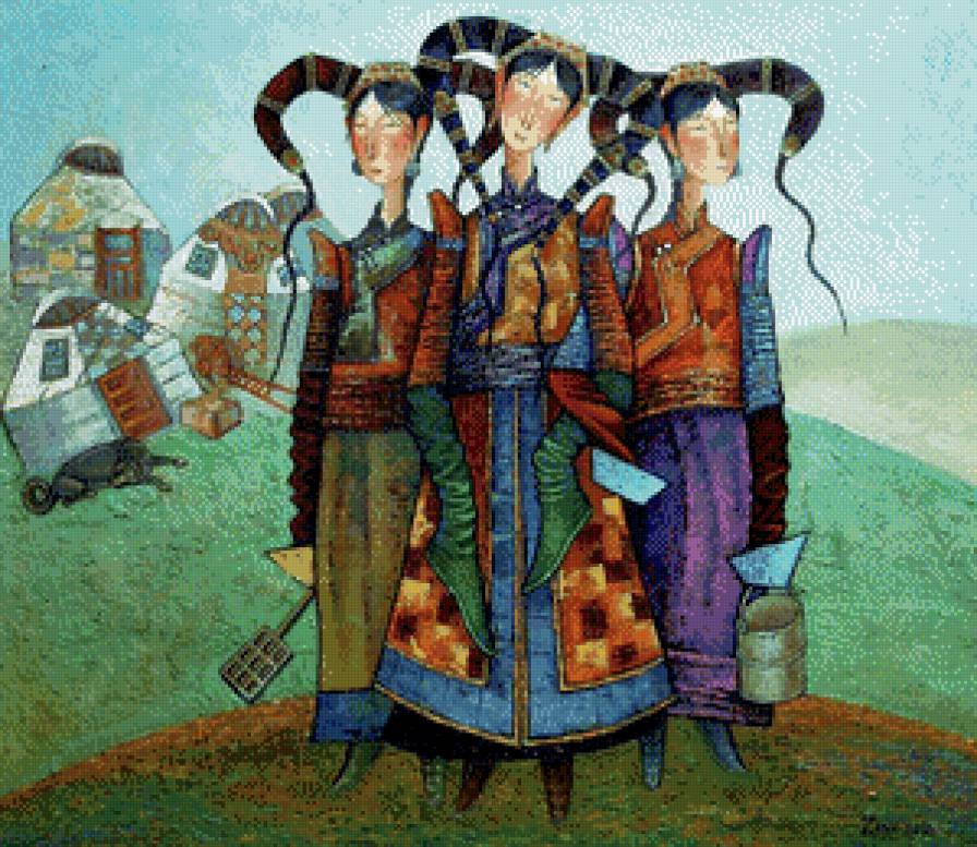 ГОБИ, сёстры - дети, картины, девушка, китай - предпросмотр