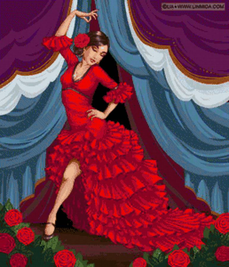 Танец - танец, девушка в красном - предпросмотр