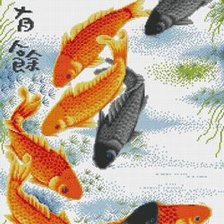 Схема вышивки «карпы»