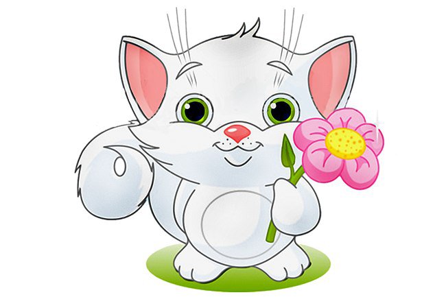 котенок - кот котенок белй детям мультяшки - оригинал