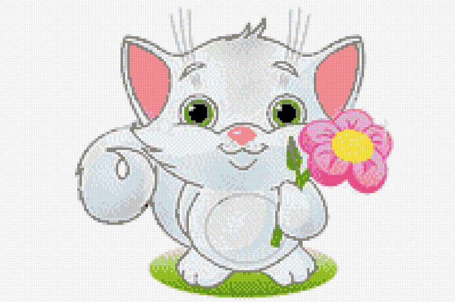 котенок - кот котенок белй детям мультяшки - предпросмотр