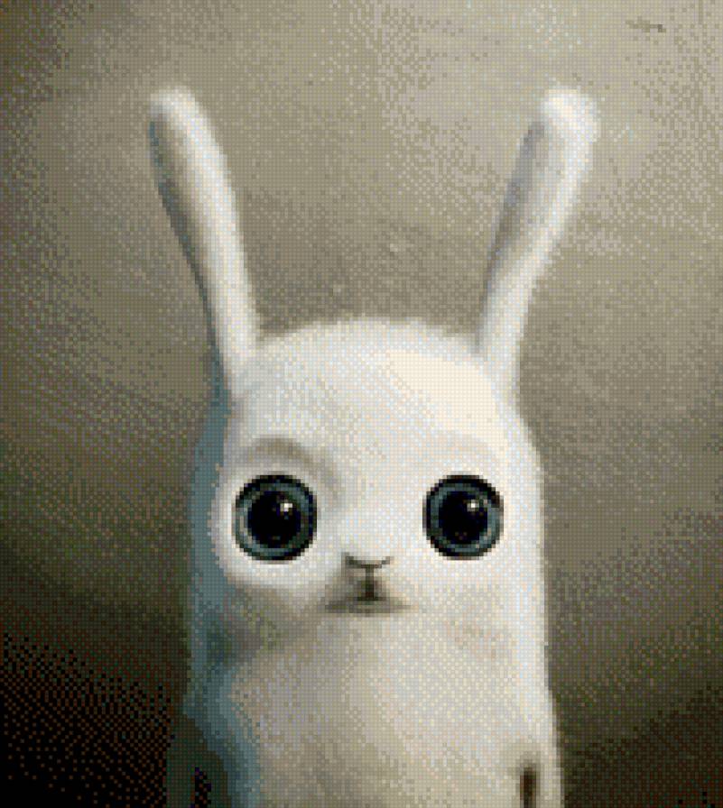 зайчик - белый, зайчик, животные, детям - предпросмотр