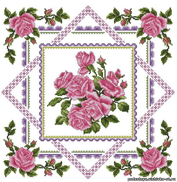 подушка с розами - оригинал