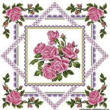 Оригинал схемы вышивки «подушка с розами» (№724661)