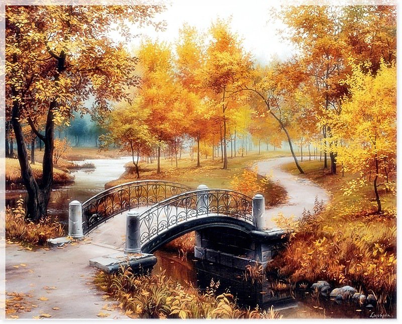Мост осенью - оригинал