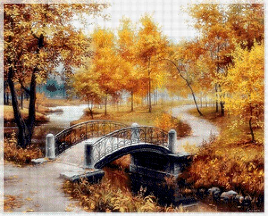 Мост осенью - предпросмотр