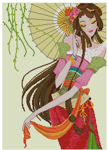 женский образ - восток, люди, женщина, девушки, гейша, портрет - оригинал