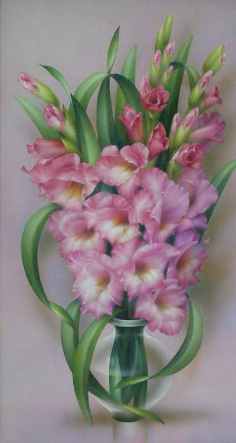 Гладиолусы - цветы, ваза, букет, гладиолусы - оригинал