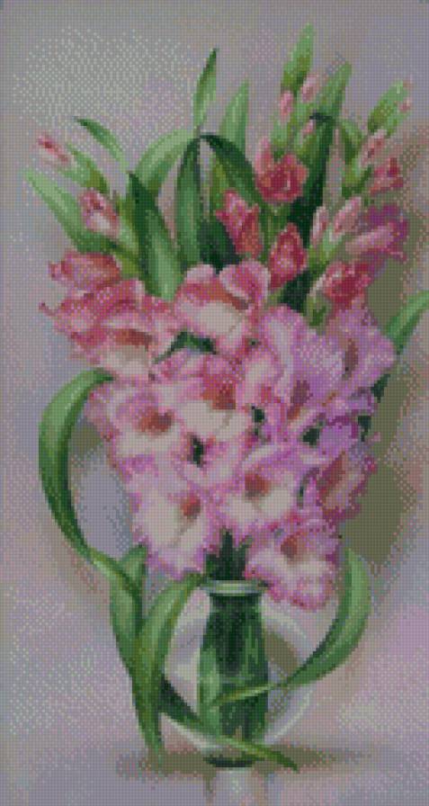 Гладиолусы - гладиолусы, букет, ваза, цветы - предпросмотр
