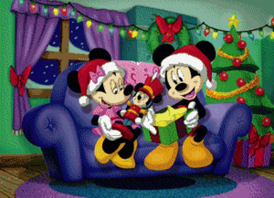 Микки и Минни Маус Рождество - микки маус, мультфильмы, детское - предпросмотр