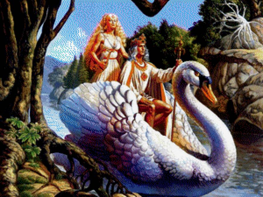 картины Ровены Морилл - река, лебедь, царь - предпросмотр