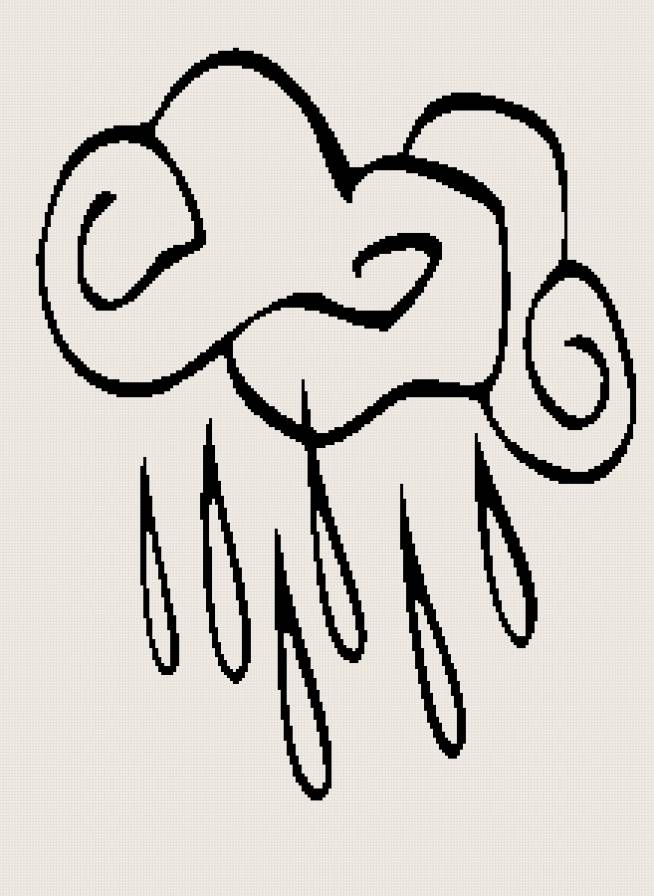 тучка-дождик - монохром, тучка, коврик - предпросмотр