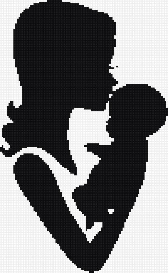 №725380 - монохром, мама, поцелуй, ребенок, малыш - предпросмотр