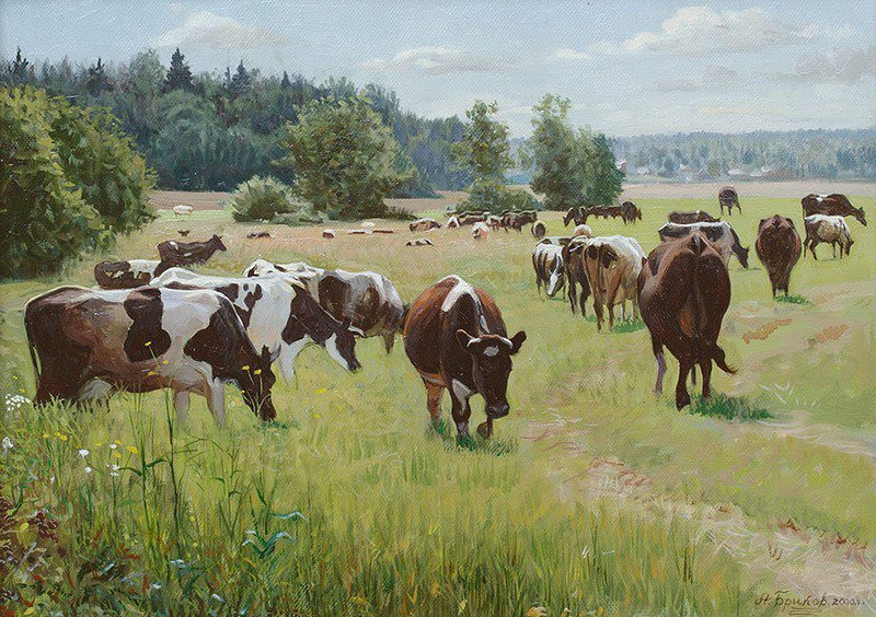 коровы - животные, картины, коровы - оригинал