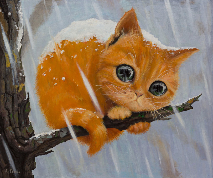 Котенок - рыжий, кот, животные - оригинал