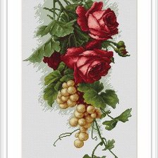 Схема вышивки «розы с виноградом»