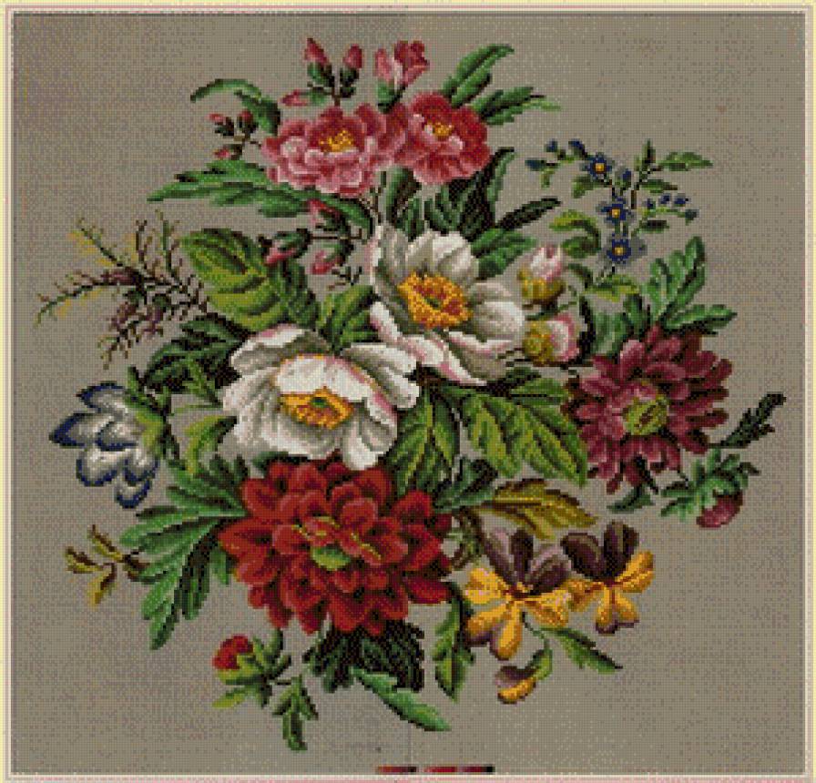 серия "подушки" - подушка.букет.цветы. - предпросмотр