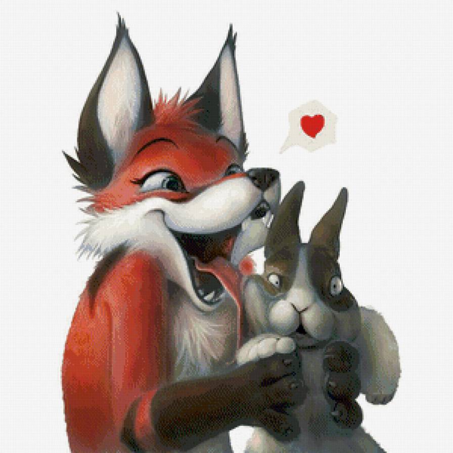 Братец кролик - любовь, животные, кролик, лиса - предпросмотр