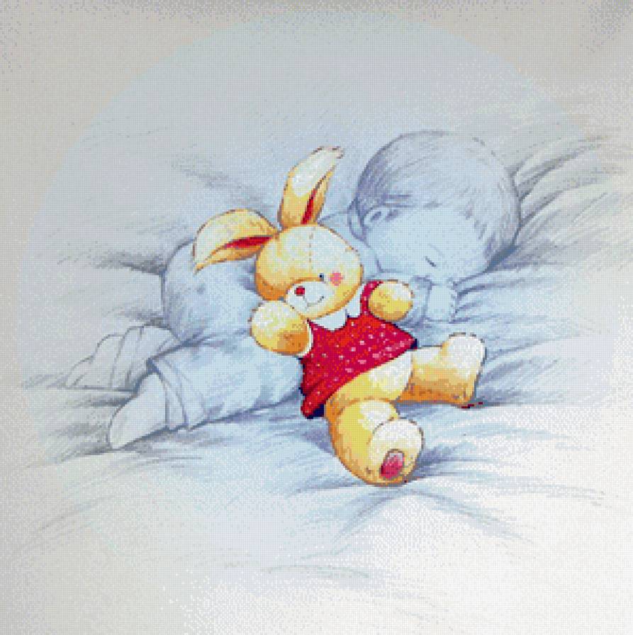 девочка с зайкой - детское, зайка, ребенок, девочка, игрушка - предпросмотр