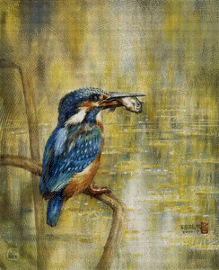 Зимородок 2 - картины, птицы, зимородок - предпросмотр