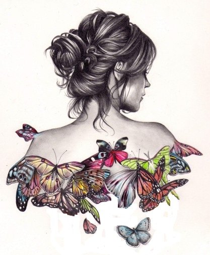 Девушка-бабочка - бабочки, девушка - оригинал