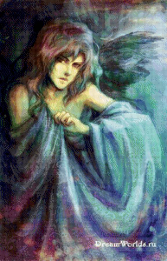 Темный ангел - фэнтези, девушка, ангел - предпросмотр