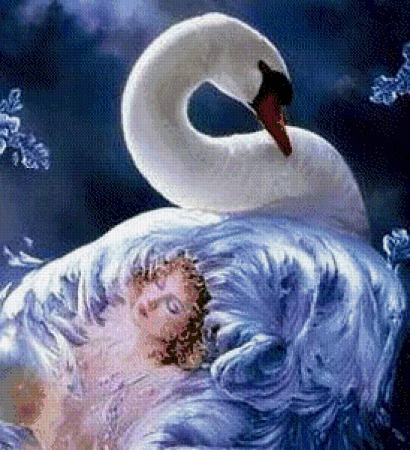 красавица и лебедь - птица.женщина.лебедь - предпросмотр