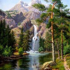 Схема вышивки «горный водопад»