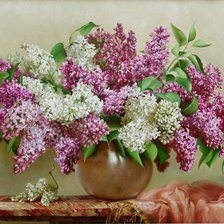 Схема вышивки «сирень»