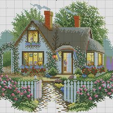 Схема вышивки «дом»