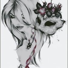 девушка с маской