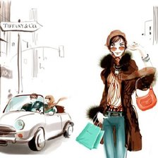 Схема вышивки «Монохром Шопинг 10»