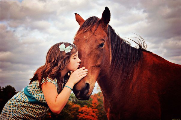 Девочка и лошадь 2 - нежность, девочка, лошадь, дружба, ребенок - оригинал