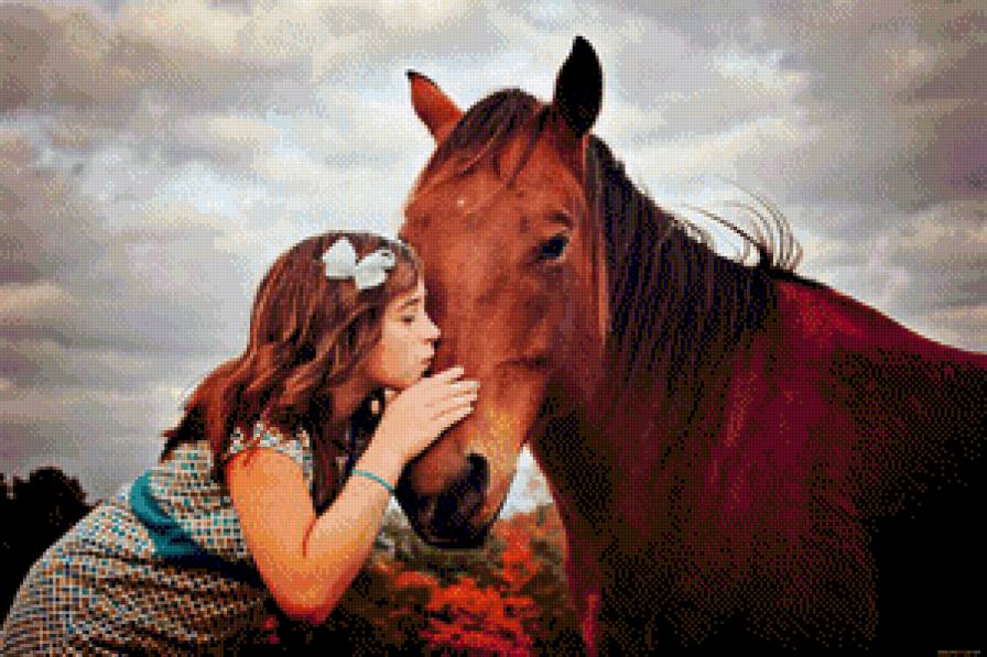 Девочка и лошадь 2 - дружба, лошадь, ребенок, нежность, девочка - предпросмотр