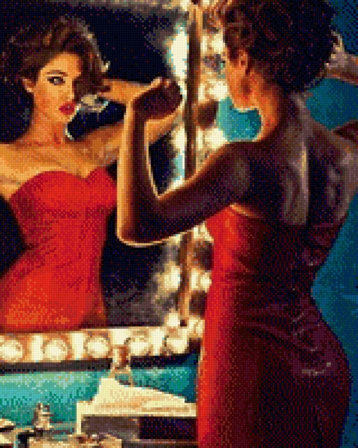 девушка - волосы, девушка, платье - предпросмотр